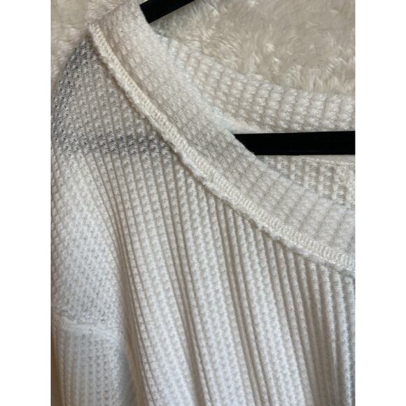 We The Free Top Women’s M Waffle Texture Tie Bottom Oversized Girl Coded Y2K - Picture 7 of 11